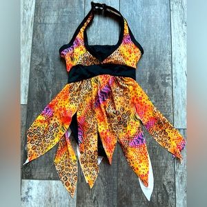 Girls size medium Costume Gallery brand black, orange, multi-color dance costume